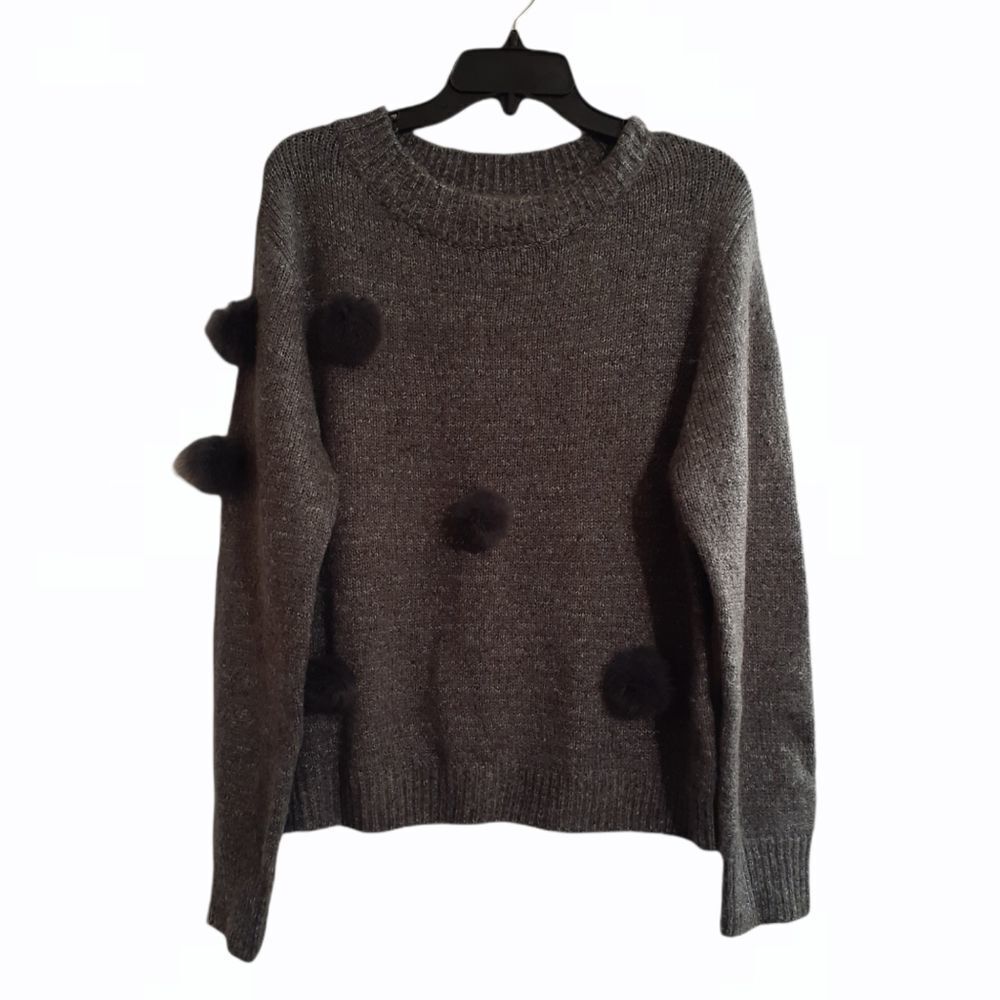 Michelle Nicole‎ Gray Pom Pom Sweater